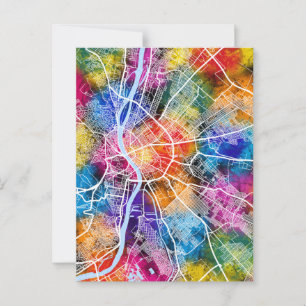 Budapest Hungary City Map Postcard