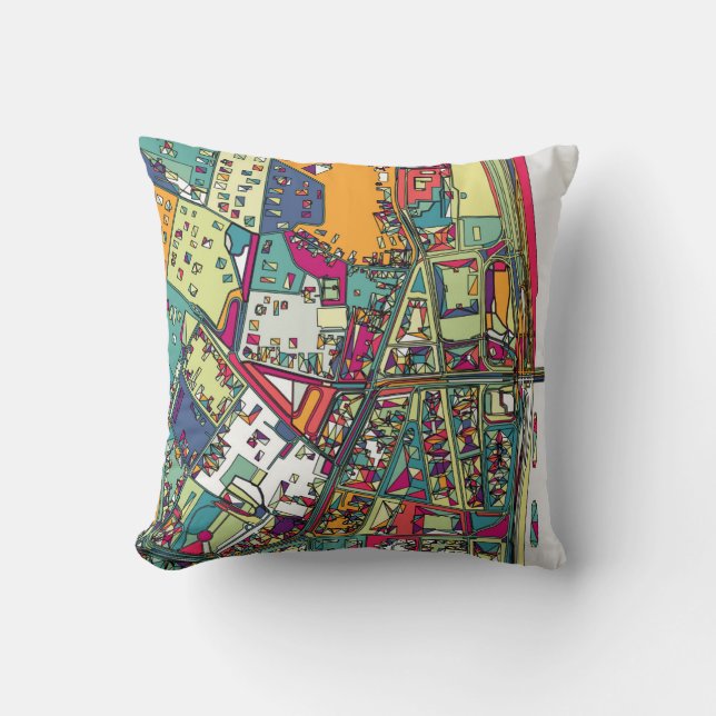 Budapest, Hungary | City Map Throw Pillow (Front)