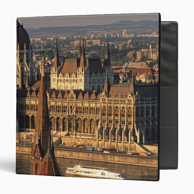 Budapest, Hungary, Danube River, Parliament 3 Ring Binder (Front/Inside)