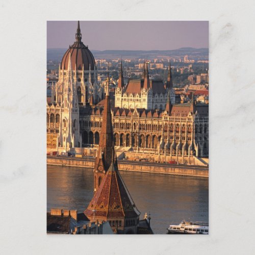 Budapest Hungary Danube River Parliament Postcard