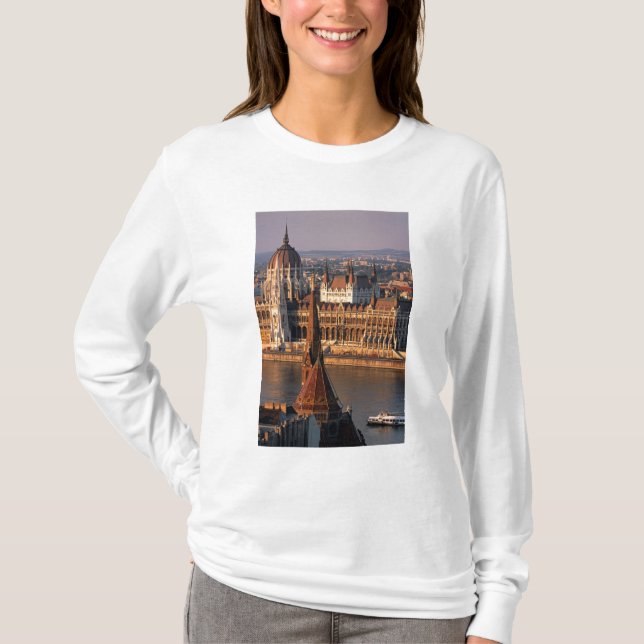 Budapest, Hungary, Danube River, Parliament T-Shirt (Front)