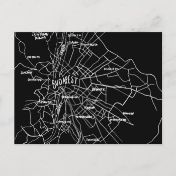 Budapest Hungary Map Postcard by MarketAndSupply at Zazzle