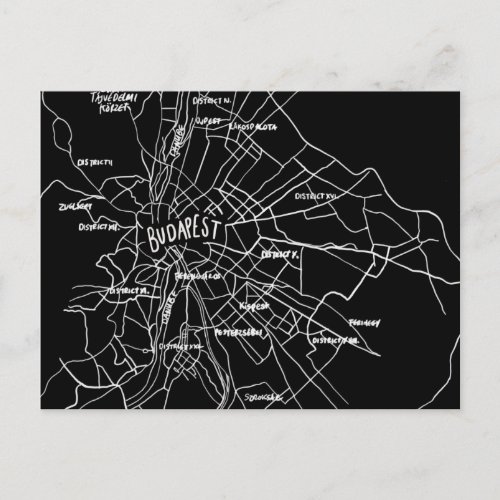 Budapest Hungary map Postcard