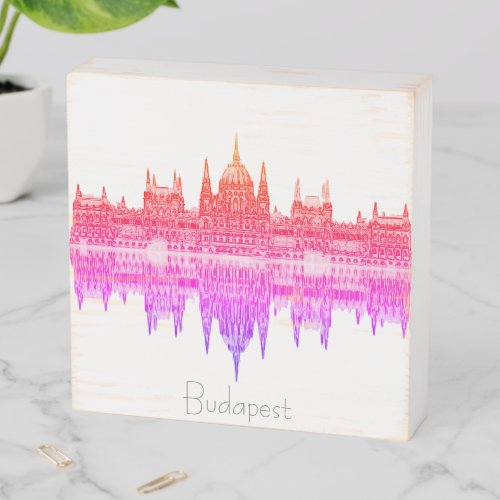 Budapest Hungary Parliament Architecture Wooden Box Sign