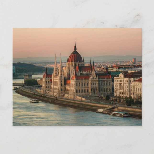 Budapest Hungary  Parliament Building Postcard (Front)
