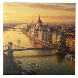 Budapest Hungary Parliament Building Travel Ceramic Tile