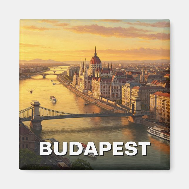 Budapest Hungary Parliament Building Travel Magnet (Front)