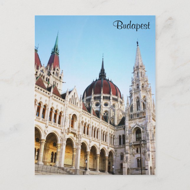 Budapest Hungary Parliament Building Travel Photo Postcard (Front)