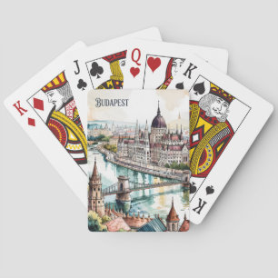 Budapest Hungary Parliament Danube River Skyline Poker Cards