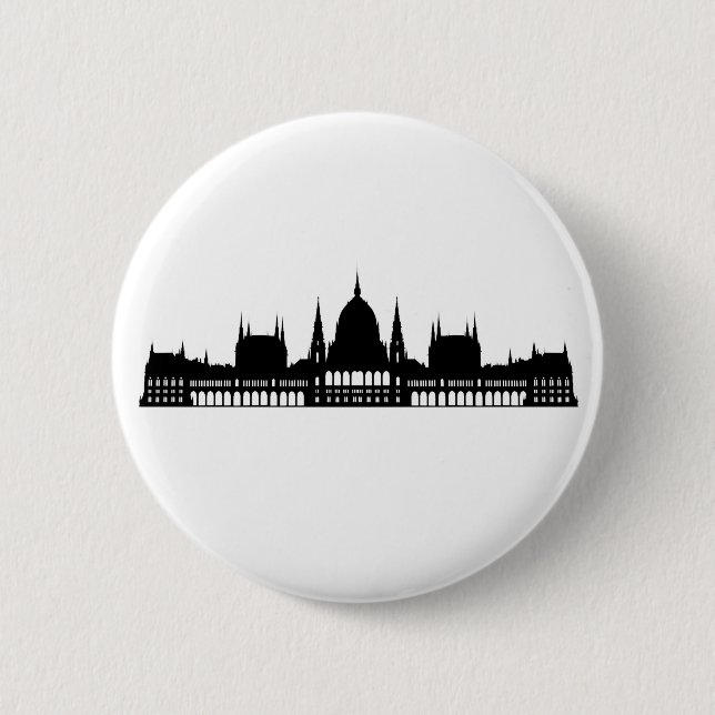 budapest hungary parliament palace architecture button (Front)