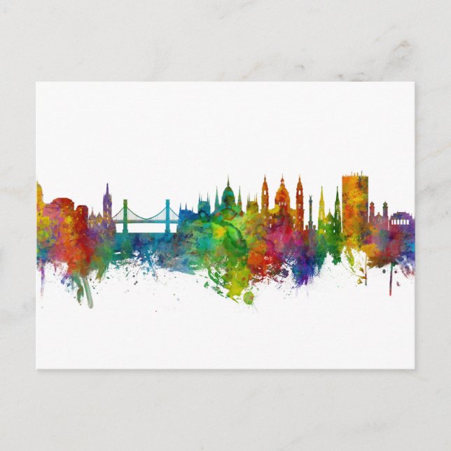 Budapest Hungary Skyline Postcard (Front)