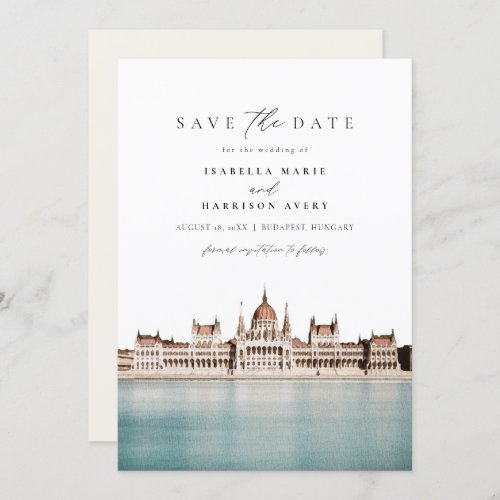 BUDAPEST HUNGARY Skyline Save the Date Invitation