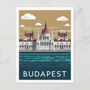 Budapest Hungary Stylist Illustration Postcard
