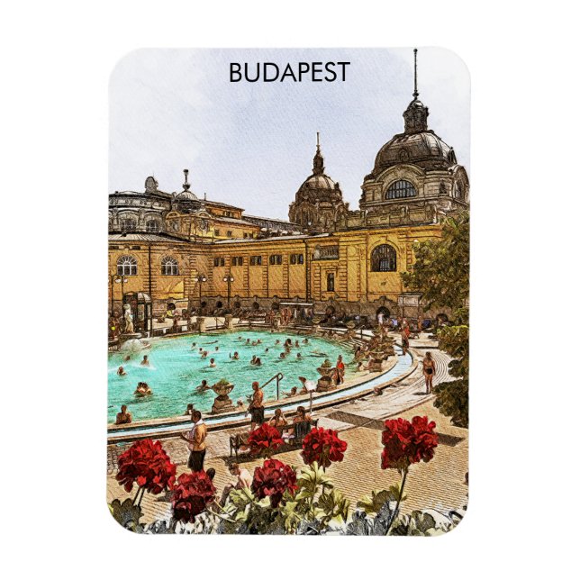 Budapest Hungary Széchenyi Thermal Baths Magnet (Vertical)