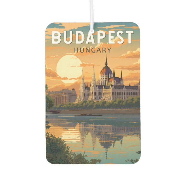 Budapest Hungary Travel Art Vintage Air Freshener (Front)