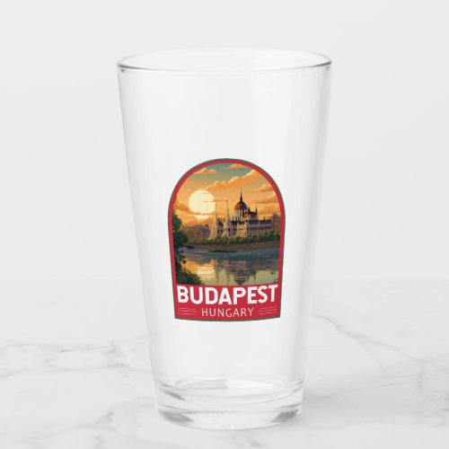 Budapest Hungary Travel Art Vintage Glass