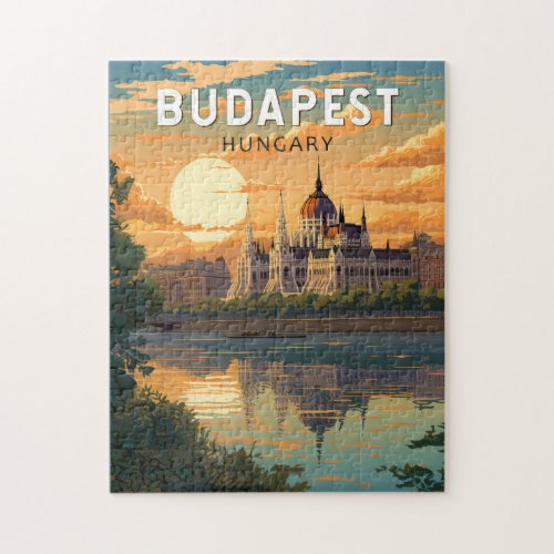 Budapest Hungary Travel Art Vintage Jigsaw Puzzle