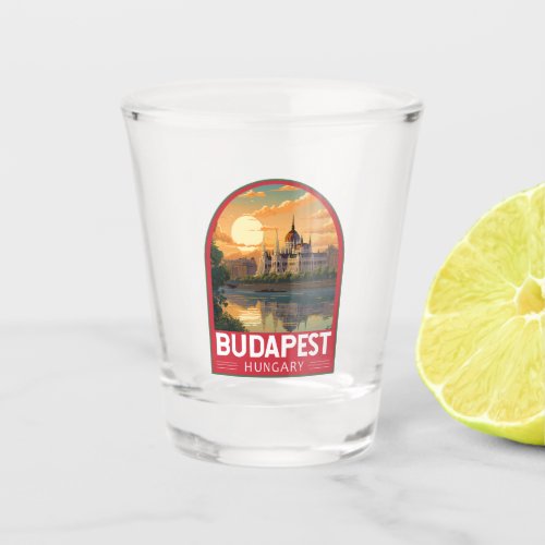 Budapest Hungary Travel Art Vintage Shot Glass