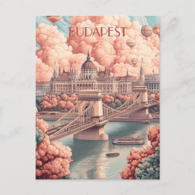 Budapest Hungary Travel Postcard (Front)