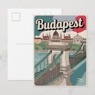 budapest hungary vintage elizabeth bridge Gifts Postcard