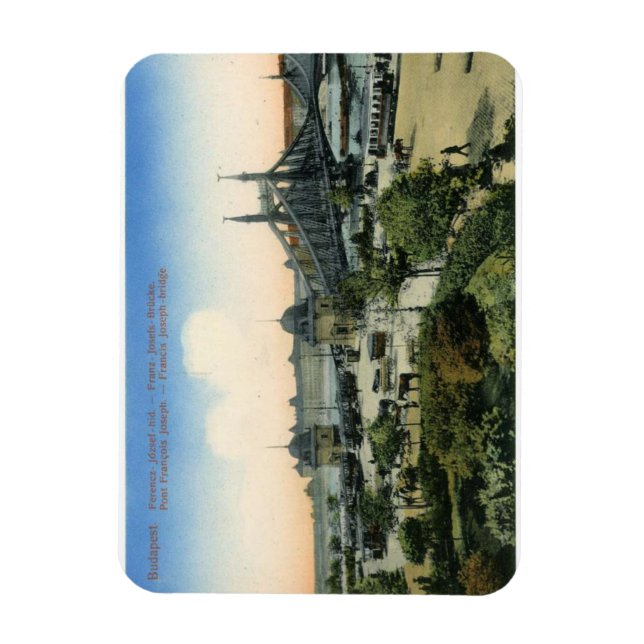 budapest hungary vintage francis joseph bridge magnet (Vertical)