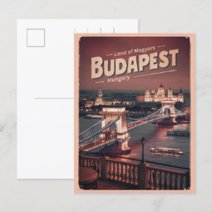 budapest hungary vintage liberty bridge gifts postcard