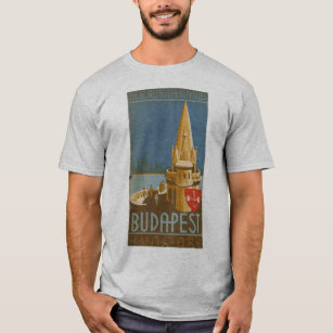 Budapest, Hungary, Vintage poster, retro t shirt, T-Shirt