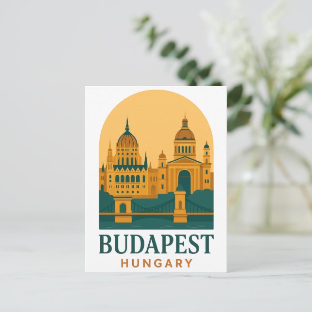 Budapest Hungary Vintage Travel Postcard – Retro (Standing Front)