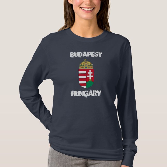 Budapest, Hungary with coat of arms T-Shirt (Front)