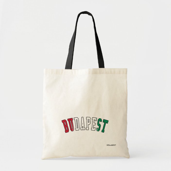 Budapest in Hungary National Flag Colors Canvas Bag