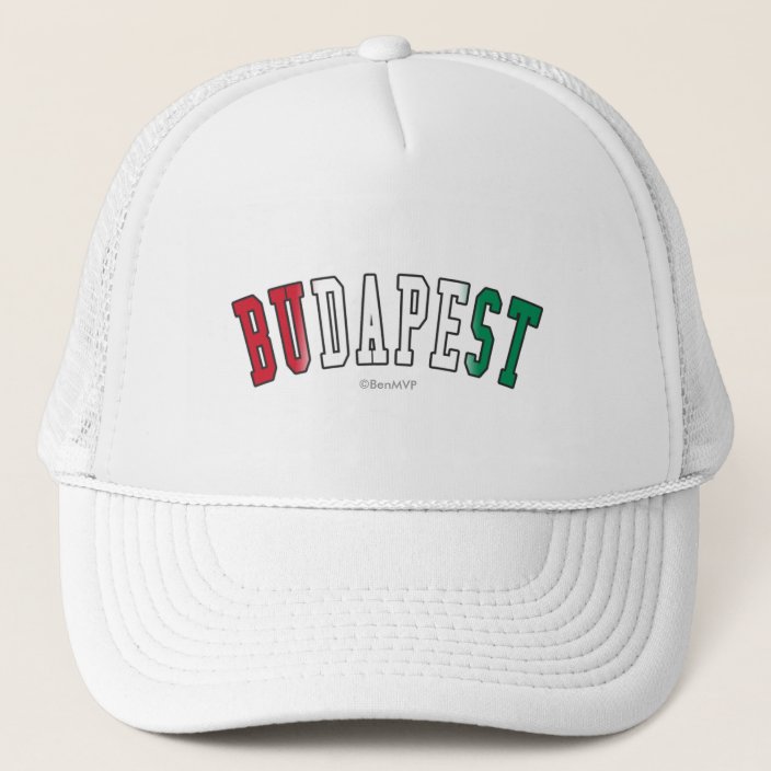 Budapest in Hungary National Flag Colors Trucker Hat