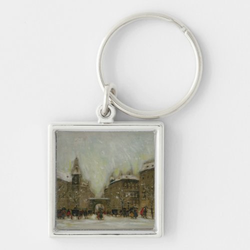 Budapest in the Snow Keychain