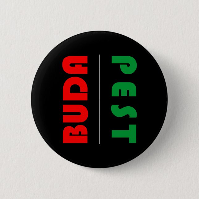 Budapest minimalist Hungary Button (Front)