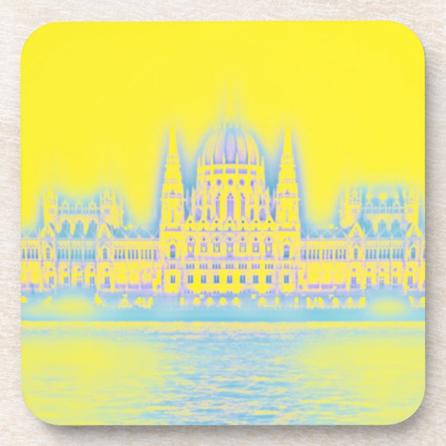 Budapest Parliament Building Hungary Beverage Coaster (Front)