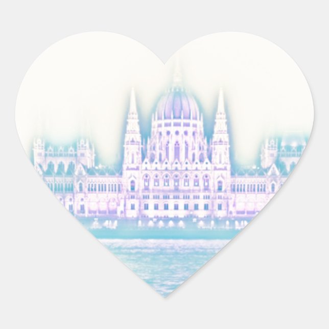 Budapest Parliament Building Hungary Heart Sticker (Front)