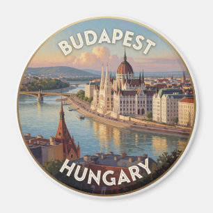 Budapest Parliament Danube Hungary Travel Scene Magnet