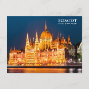 Budapest Parliament in night Postcard