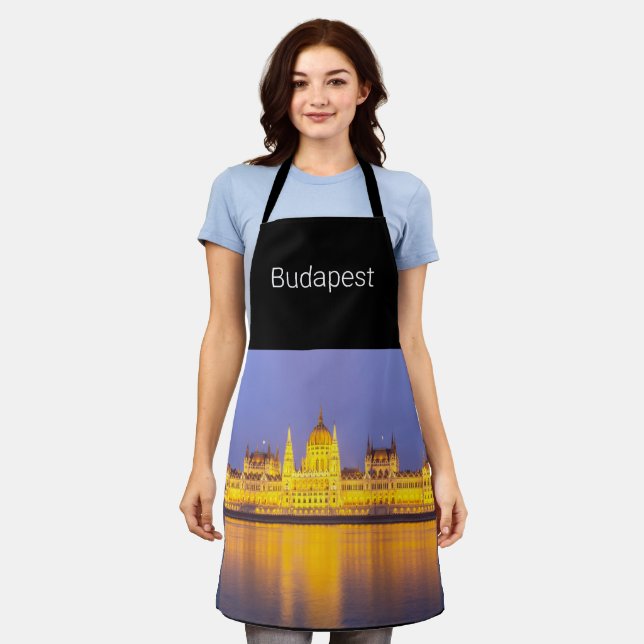 Budapest Parliament Panorama Hungary Holiday Apron (Worn)