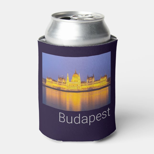 Budapest Parliament Panorama Hungary Holiday Can Cooler (Can Front)