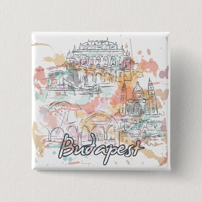 Budapest Pinback Button (Front)