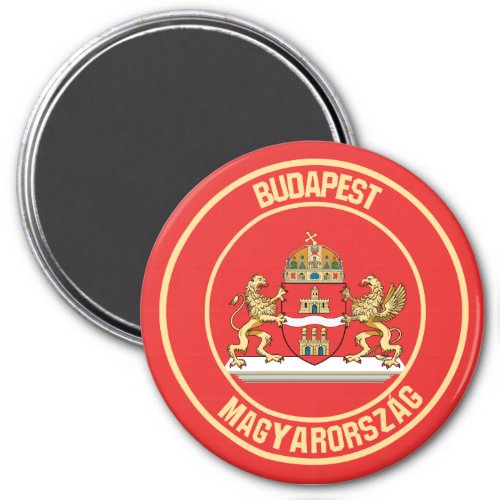 Budapest Round Emblem Magnet