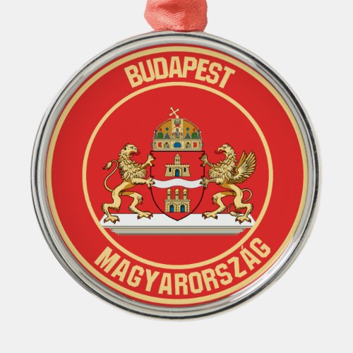 Budapest Round Emblem Metal Ornament