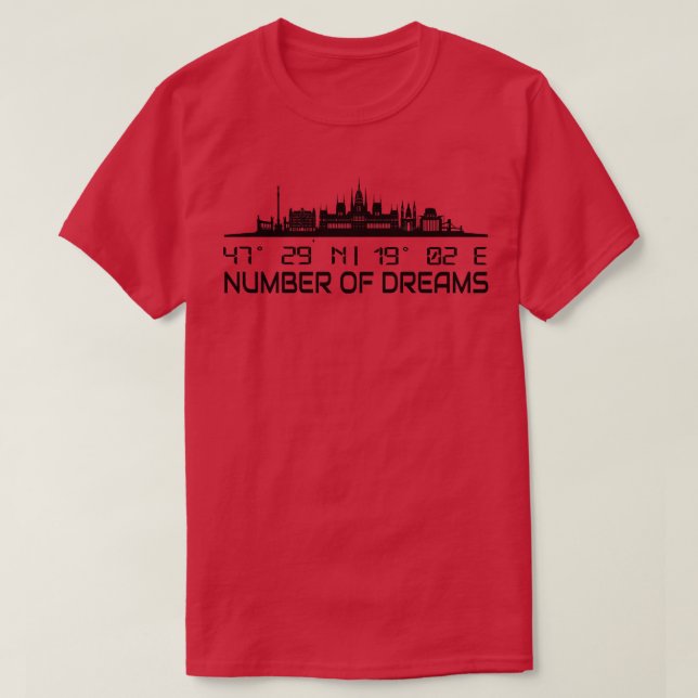 Budapest Skyline Gps Coordinates Capital Hungary 1 T-Shirt (Design Front)
