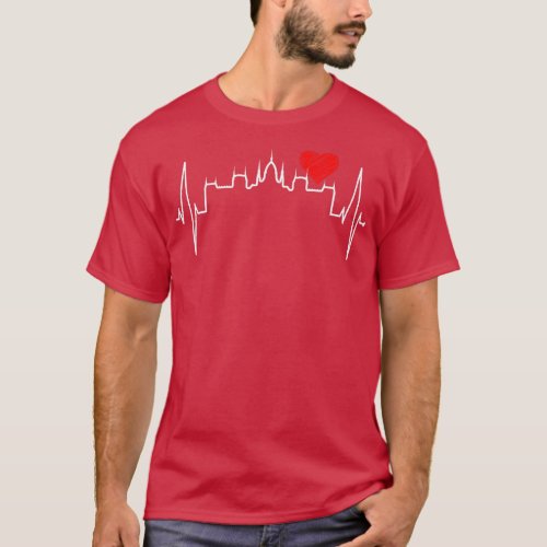 Budapest Skyline Heartbeat Hungary Heart Fan I Lov T_Shirt