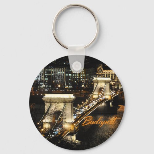 Budapest The Chain Bridge from the Buda Castle Keychain