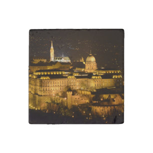 Budapest, The Royal Palace (Buda Castle) at night Stone Magnet