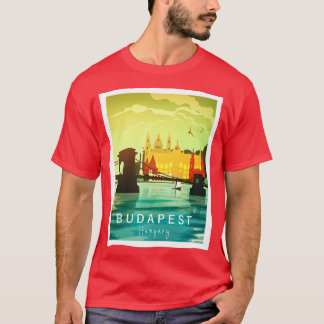 Budapest Travel Hungary Retro Style Art T-Shirt