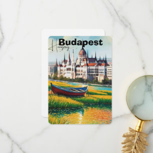Budapest Travel Postcard Art, Hungary Travel Postc