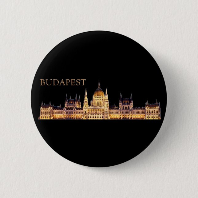 Budapest Travel Souvenir Pinback Button (Front)
