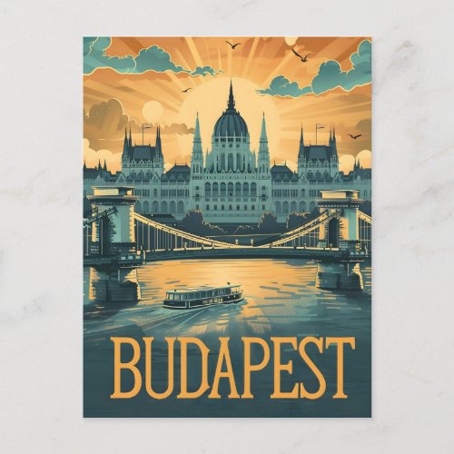 Budapest Vintage Art Postcard